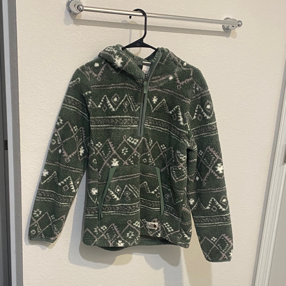 The North Face Green Geometric Fleece Jacket